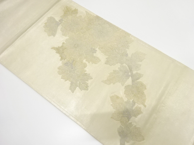 JAPANESE KIMONO / ANTIQUE FUKURO OBI / SILK / SAGARA KNOTS / FLOWER